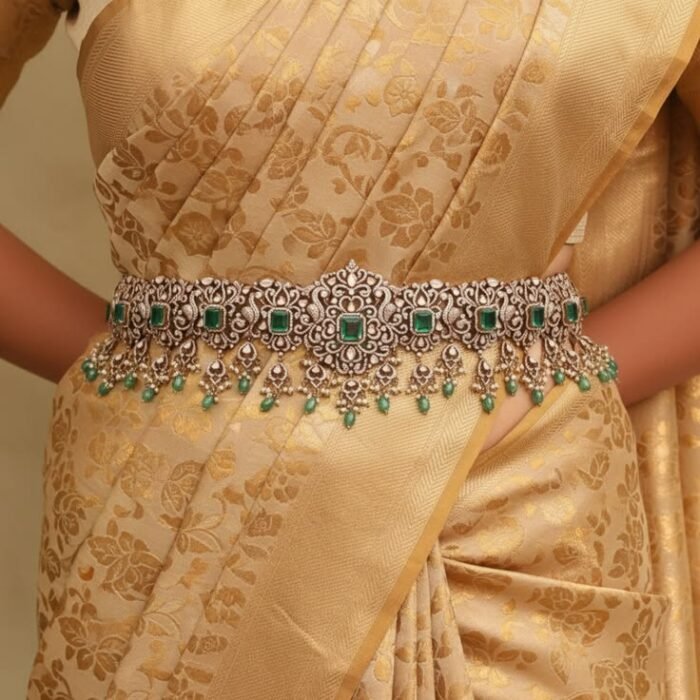 Elegant Peacock Stone Waist Belt
